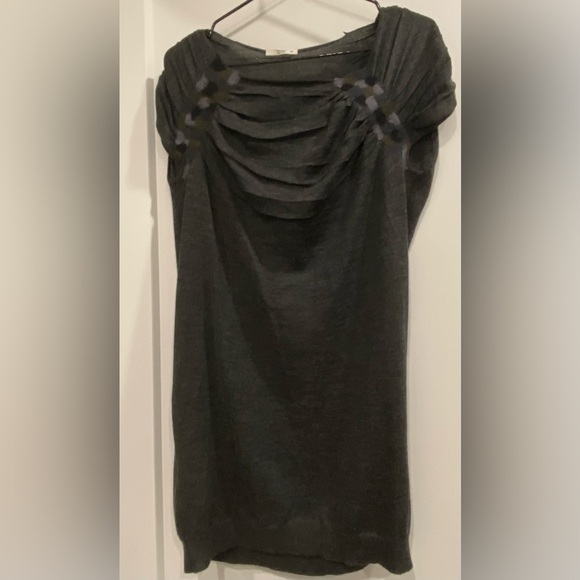 Prada Dress Charcoal Soft Silk Wool Blend Size 42 Ready To Wear - Picture 3 of 13